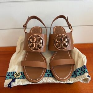 Tory Burch Metal Miller Leather 65mm Wedge